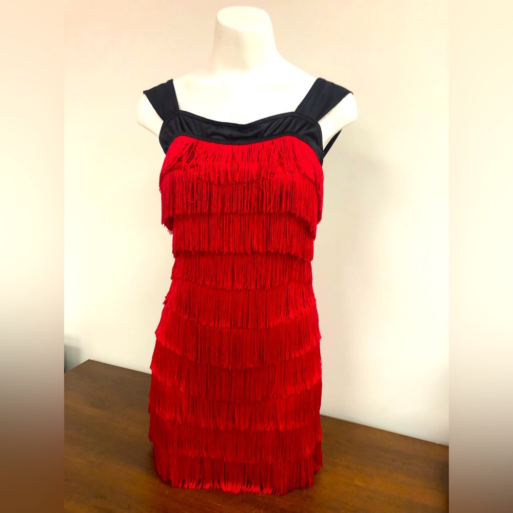 WEISSMAN DANCE COSTUME in red and black in size large